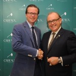 Fabergé Director of Global Communications Mr. Justin Hogbin with Mr. Philip A. Baechtold