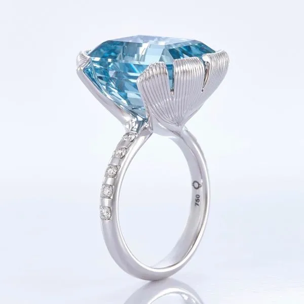 CADEAUX Ring Ginkgo Weimar Aquamarine